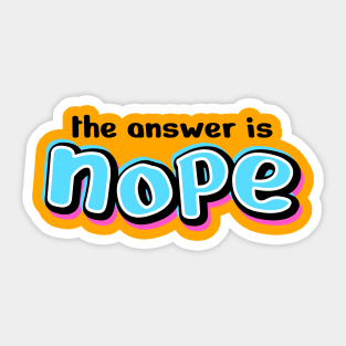 Nope Design Text Drawing Sticker